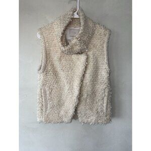$420 IRO Woman’s Cream Shaggy Caty Carleen Vest Jacket Size 40 8 medium